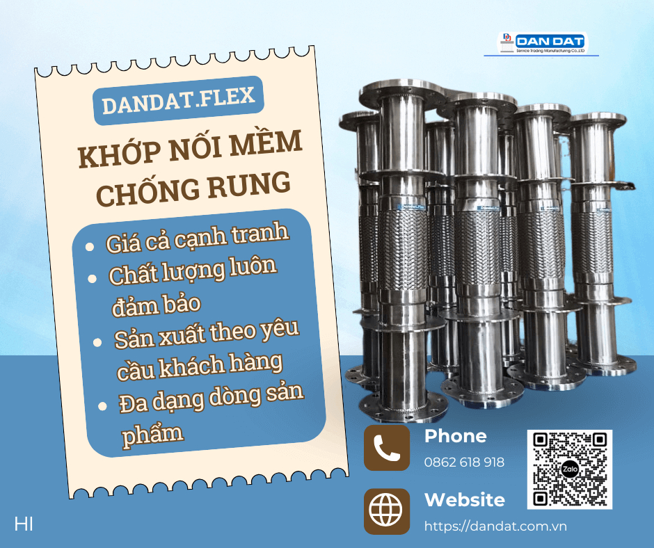 Khớp Nối Mềm Chống Rung| Khớp nối chống rung inox nối bích, Khớp chống rung inox 316